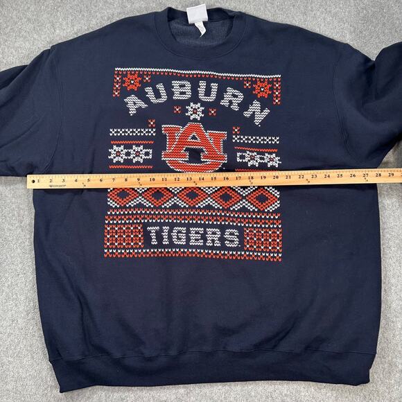 Auburn Tigers Champion Ugly Christmas Sweatshirt Size 3XL Blue Orange War Eagle - Picture 7 of 8